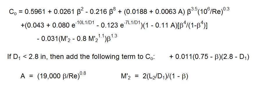 Orifice Coefficient Equation for Orifice Gas Flow Calculation Excel Spreadsheets